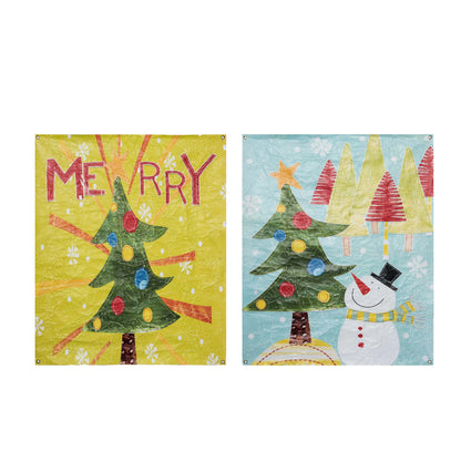 Paper Art Decor Set of 2 Christmas Wall Art Home Decorations for Festive Holiday Cheer