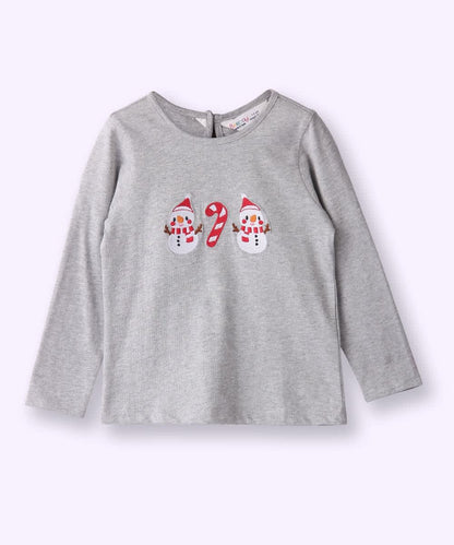 Snowman Full Sleeve T-Shirt Grey