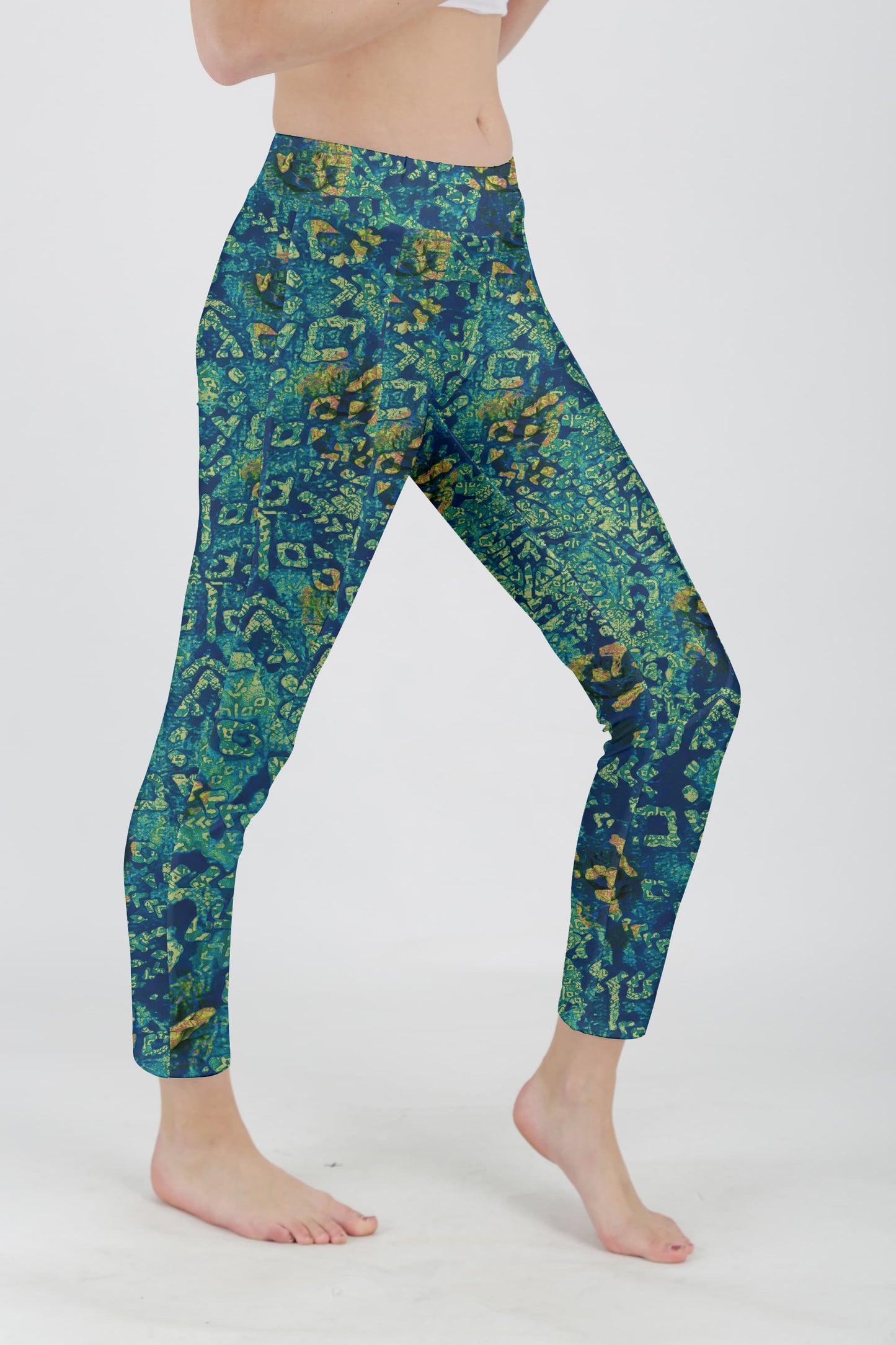 Green Blue Abstract Print-