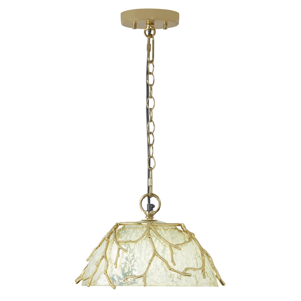 River of Goods 13" L Kate Gold Metal and Silver Glass Pendant Light
