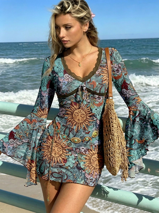 boho style short dresses CUPSHE Women's Mini Halterneck Sleeveless Tied Floral Beach Vacation Summer Casual Dresses Orange Floral XL at Amazon Women's Clothing store add 4 cm on the whole) Short Boho Dresses | Fashion