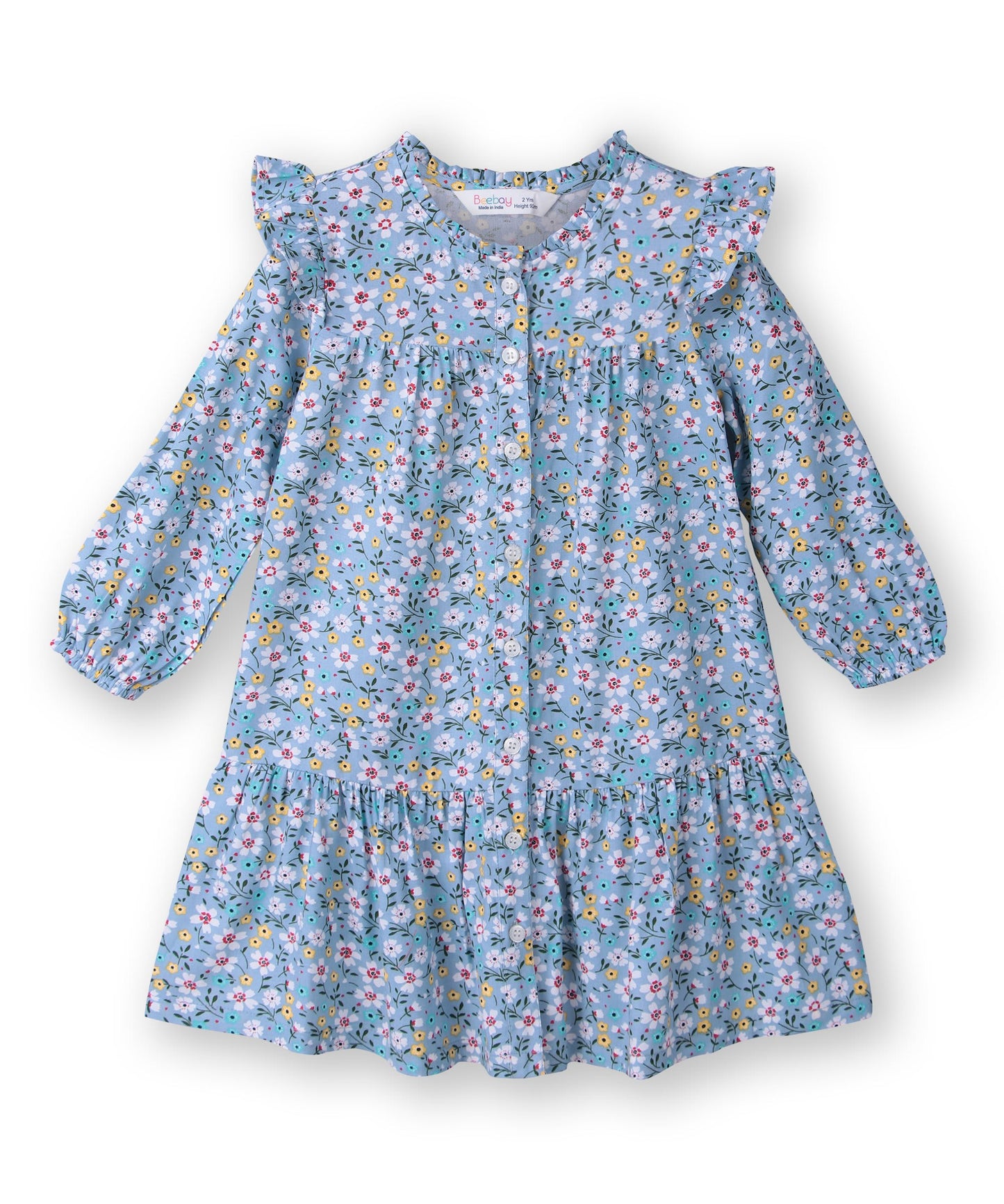 Beebay Button -through printed A-line dress