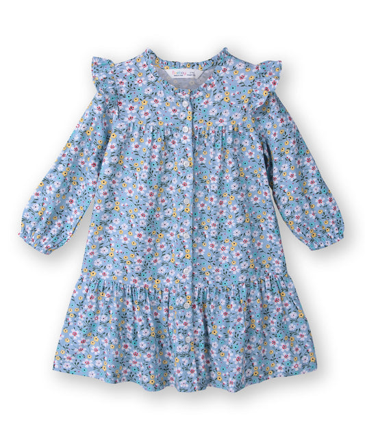 Beebay Button -through printed A-line dress