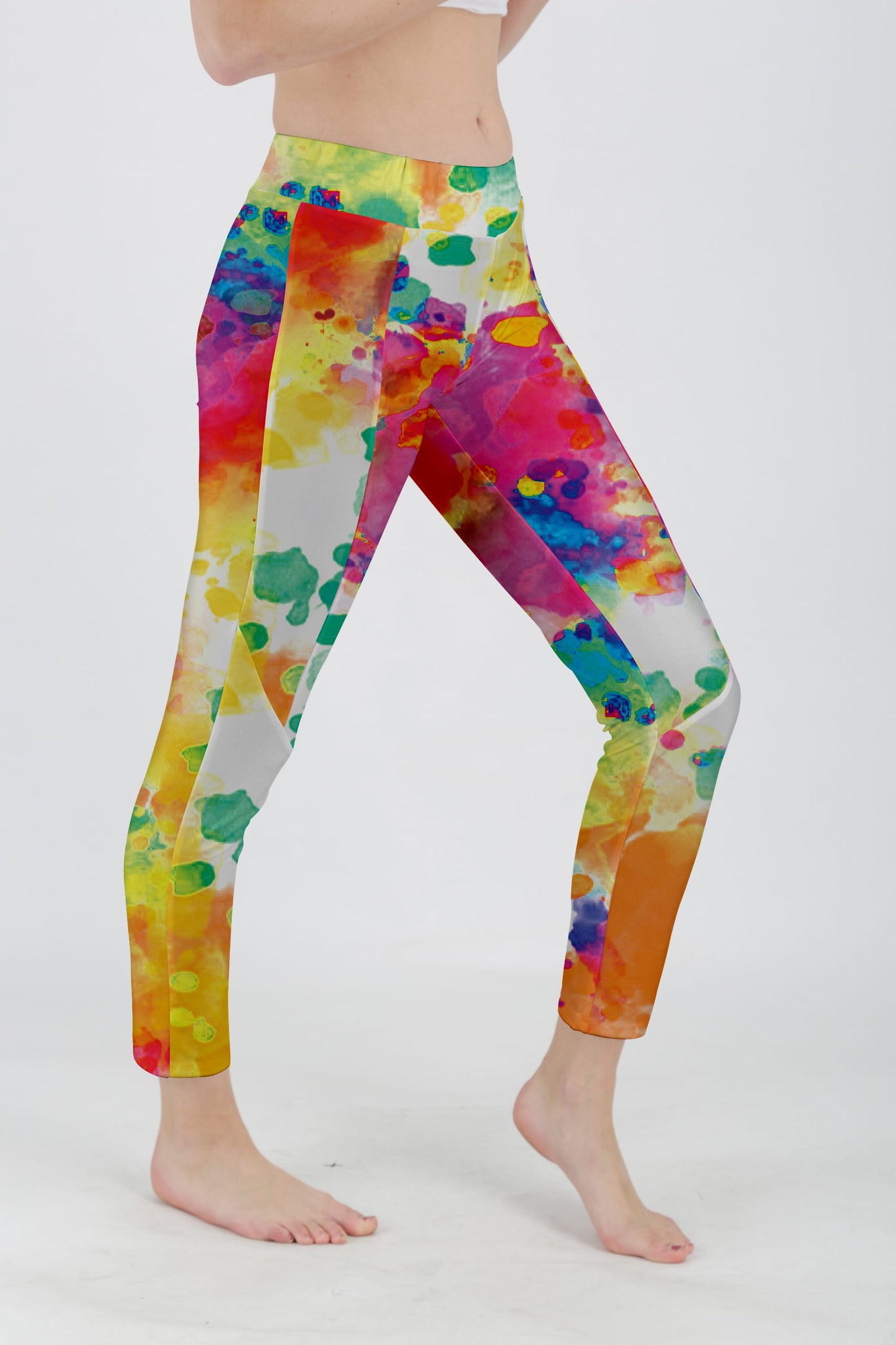 Multicolor Paint Splatter Print-