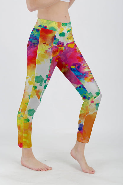 Multicolor Paint Splatter Print-