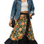Black Multicolor Floral Patchwork Print