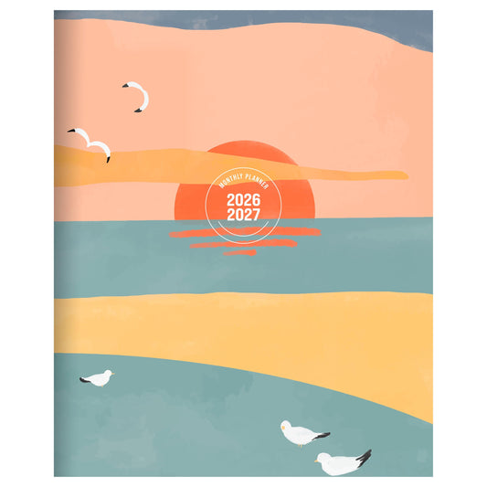 July 2026 - June 2027 Sunset & Seagulls Monthly Planner