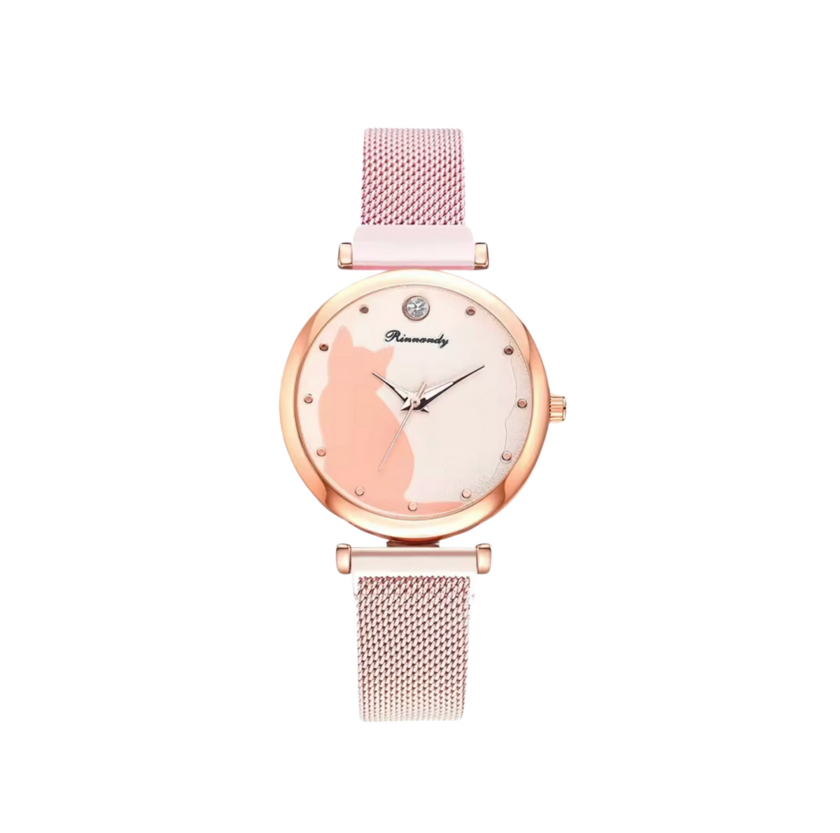 Rose Gold-Tone Cat Watch