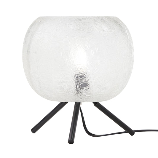 River of Goods 11.5" H Libby Black Tripod Table Lamp with a Clear Textured Glass Globe Shade