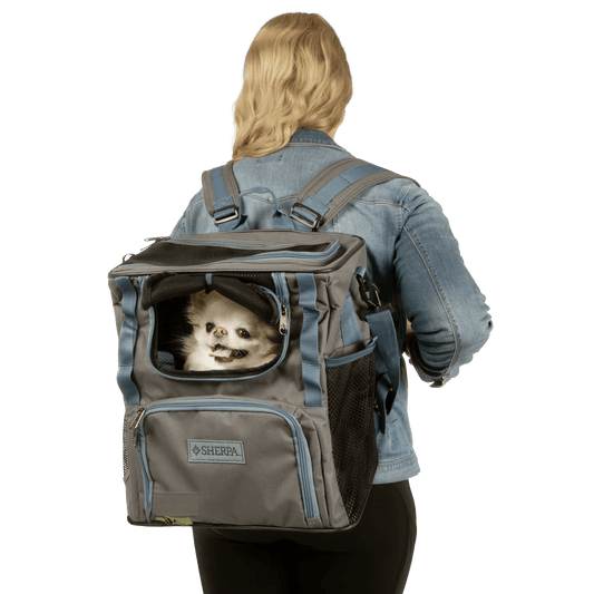 Sherpa Trek Tote Pet Backpack and Tote (Gray / Blue Medium)
