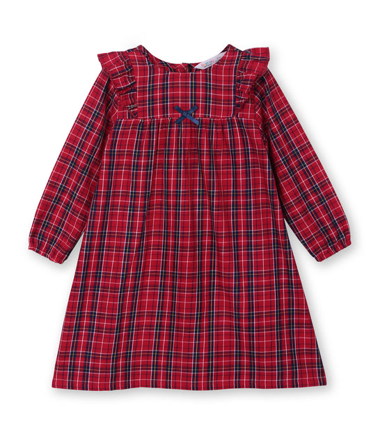 Beebay Shoulder frill check dress Red
