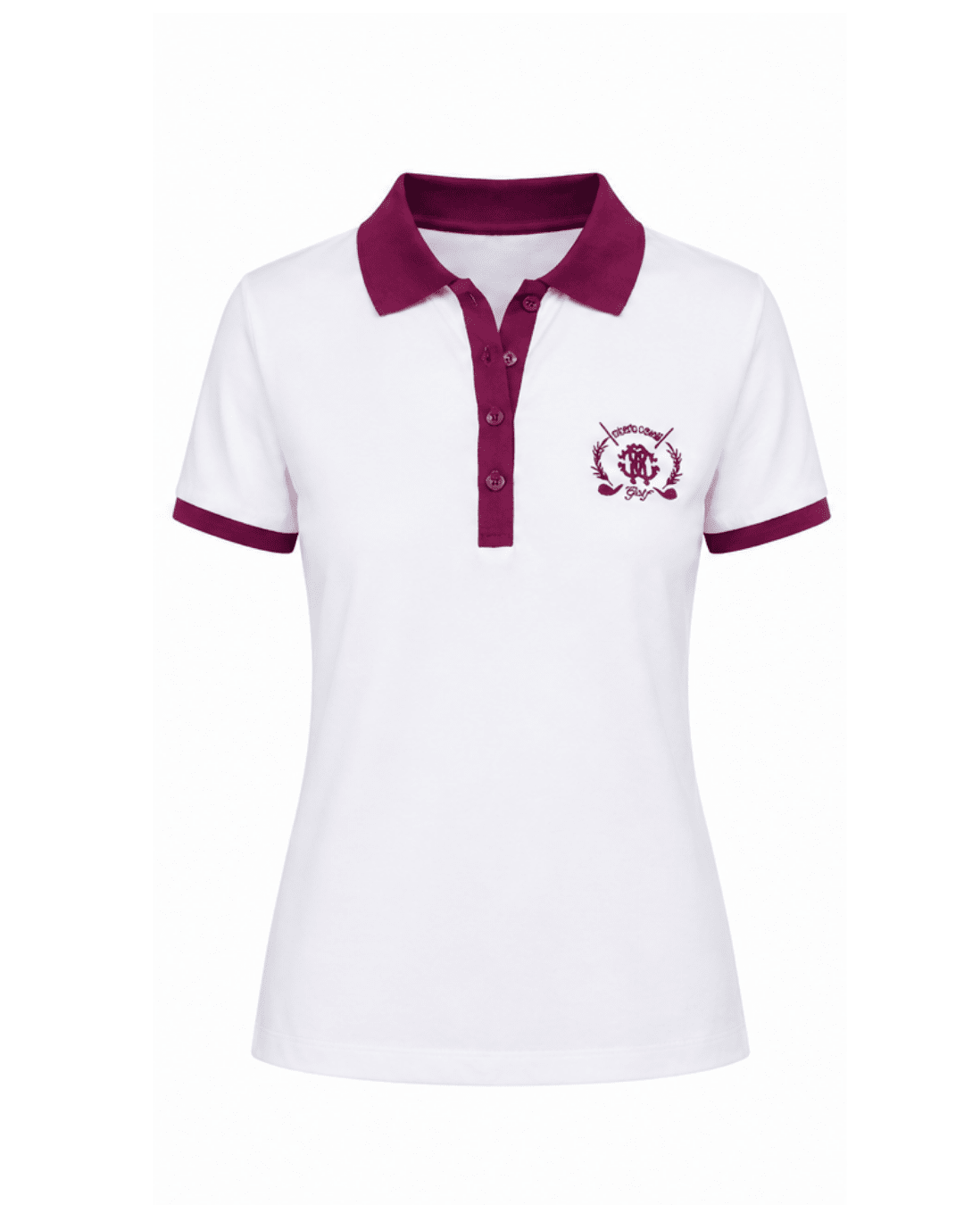 White with Maroon-