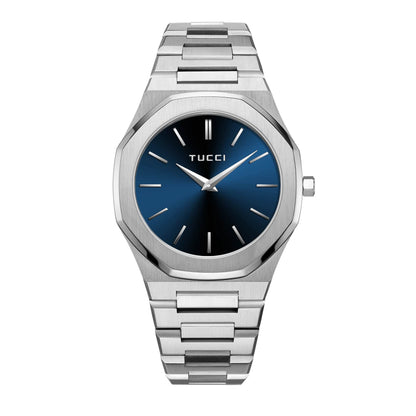 Silver Tone Blue-