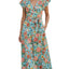 Aqua Coral Floral Print