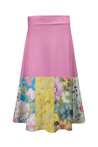 Pink Multicolor Floral Border Print-