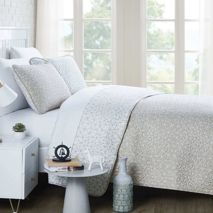 Geometric Maze Taupe-
