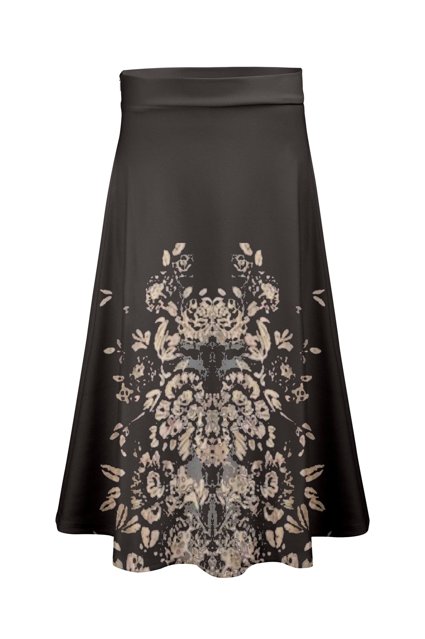 Black Tan Floral Print-