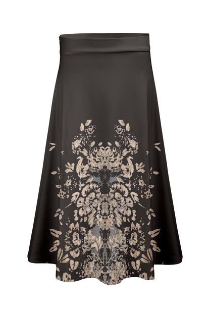 Black Tan Floral Print-