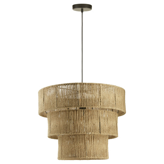 River of Goods 19.75" W 1-Light Fiora Metal and Jute Pendant
