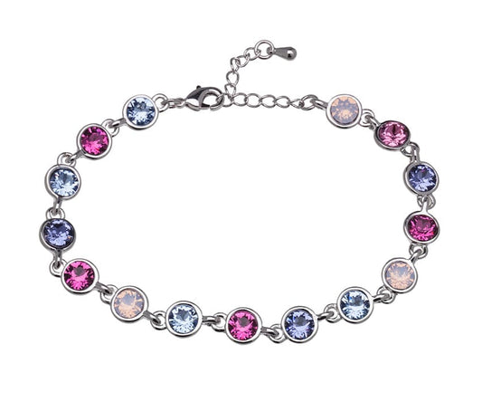 Pink Blue Swarovski Crystal Bracelet – Purple Blue Shade Tennis Bracelet With Swarovski Crystals By callura