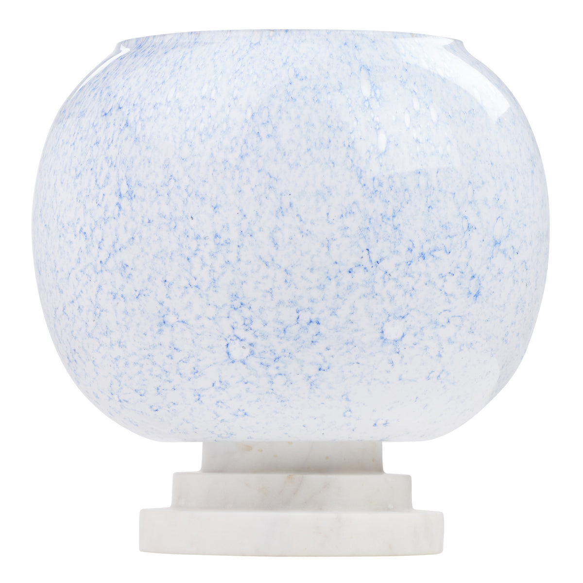 River of Goods 13" H Nautical White/Blue Globe Shade Stacked Base Accent Lamp