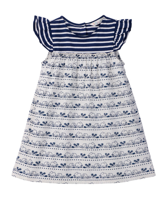 Beebay Mix-Media Elephant Print Dress