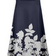 Navy White Floral Border Print