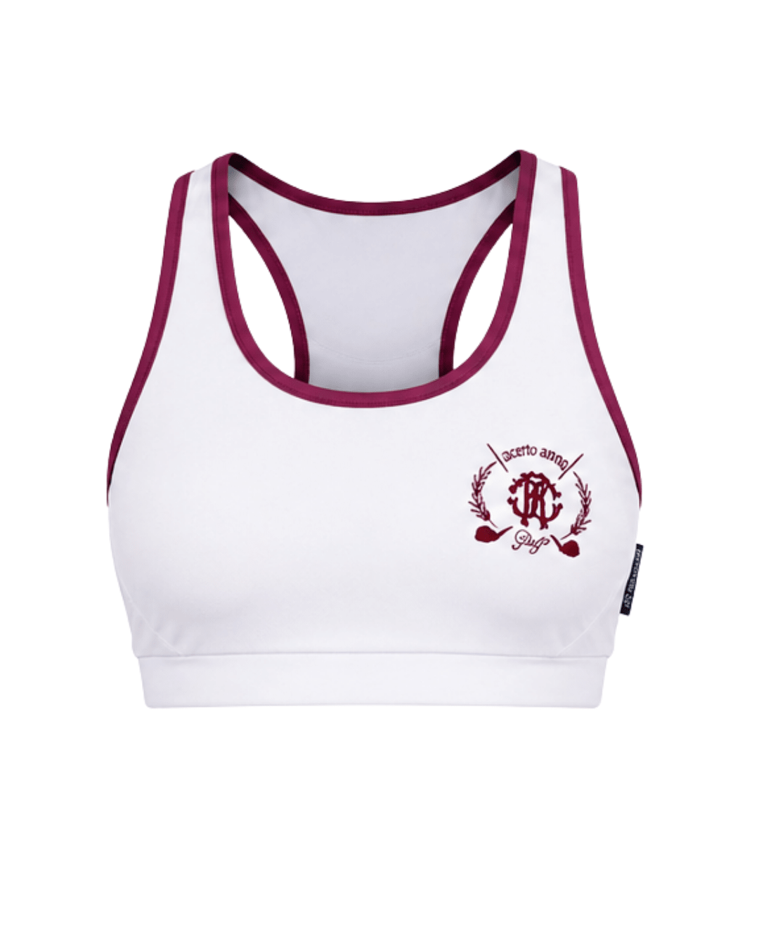 White with Maroon-