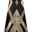 Black Tan Geometric Patchwork Print