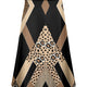 Black Tan Geometric Patchwork Print