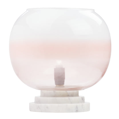 River of Goods 13" H Emily White and Pink Ombre Stacked Base Globe Shade Accent Lamp