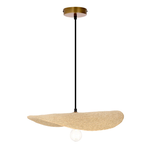 River of Goods 18" W 1-Light Morty Metal and Jute Oval Hanging Pendant