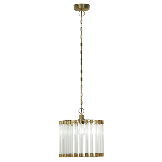 River of Goods 13" W Adalee Clear and Gold Glass and Metal Pendant Light