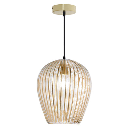 River of Goods 10.75" W Zoe Modern Clear and Gold Dome Shade Pendant