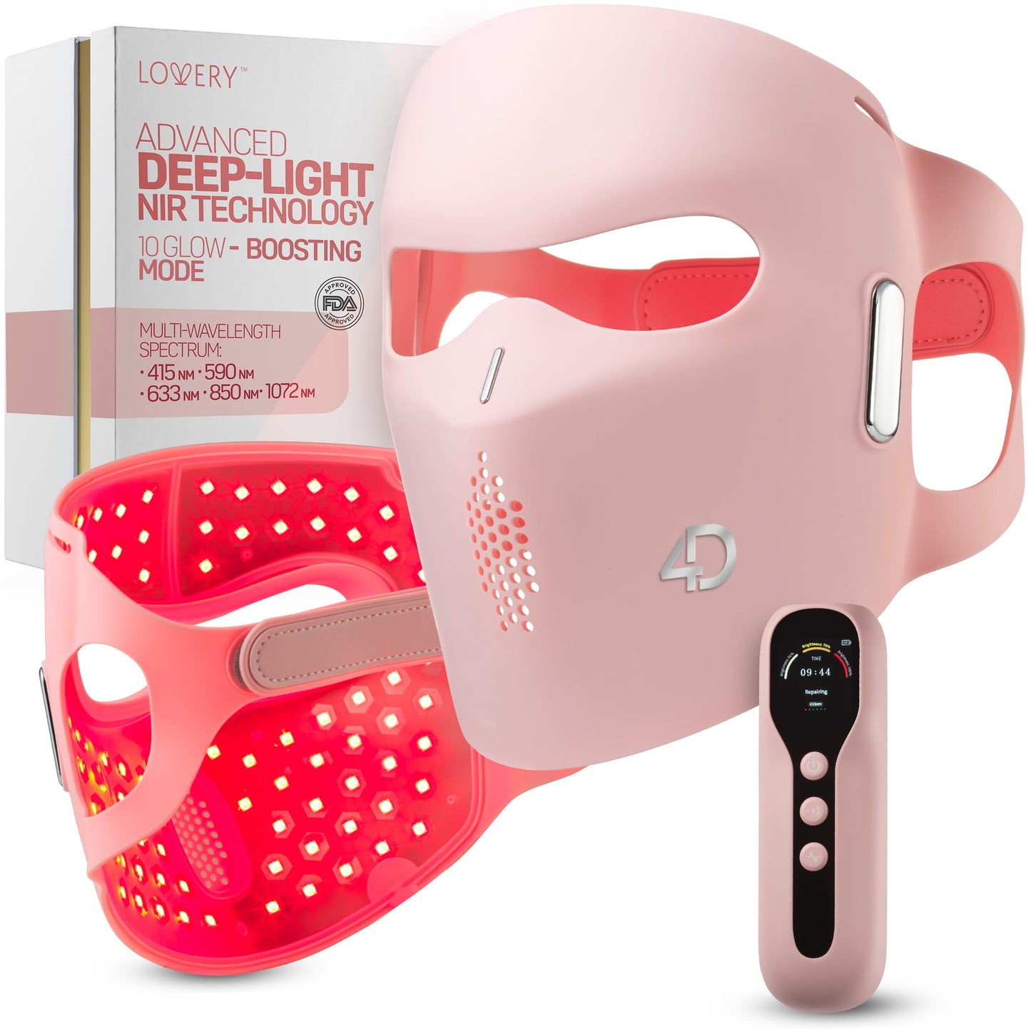Lovery 4D Led Light Therapy Mask with Near-Infrared Light Anti Aging Skin Rejuvenation