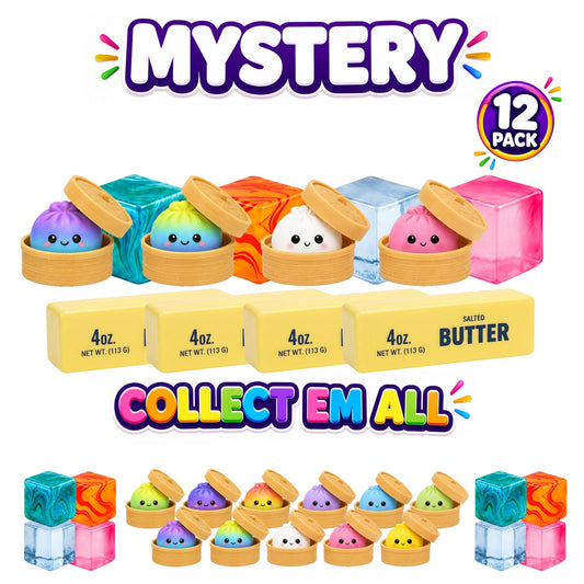 12-Pack Squishy Sensory Stress Relief Squeeze Toys - Mixed Set