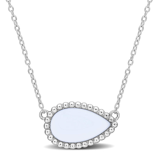 4 CT TGW White Agate Necklace With Chain Silver Length (inches): 17