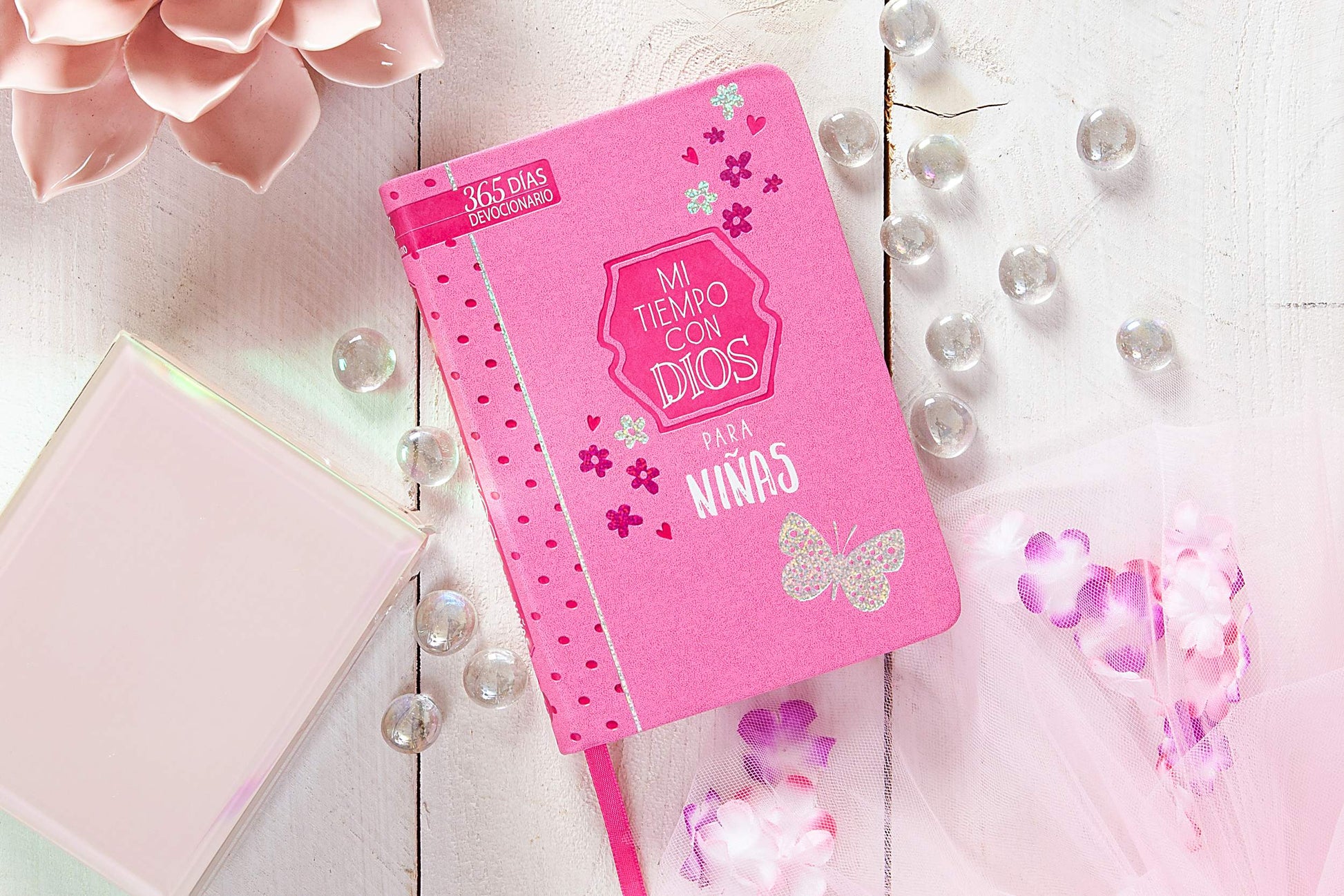 Pink, silver, and white -