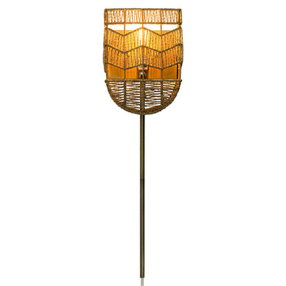 River of Goods 25.75"H Brushed Gold Iron Wall Sconce with Hemp Rope Shade