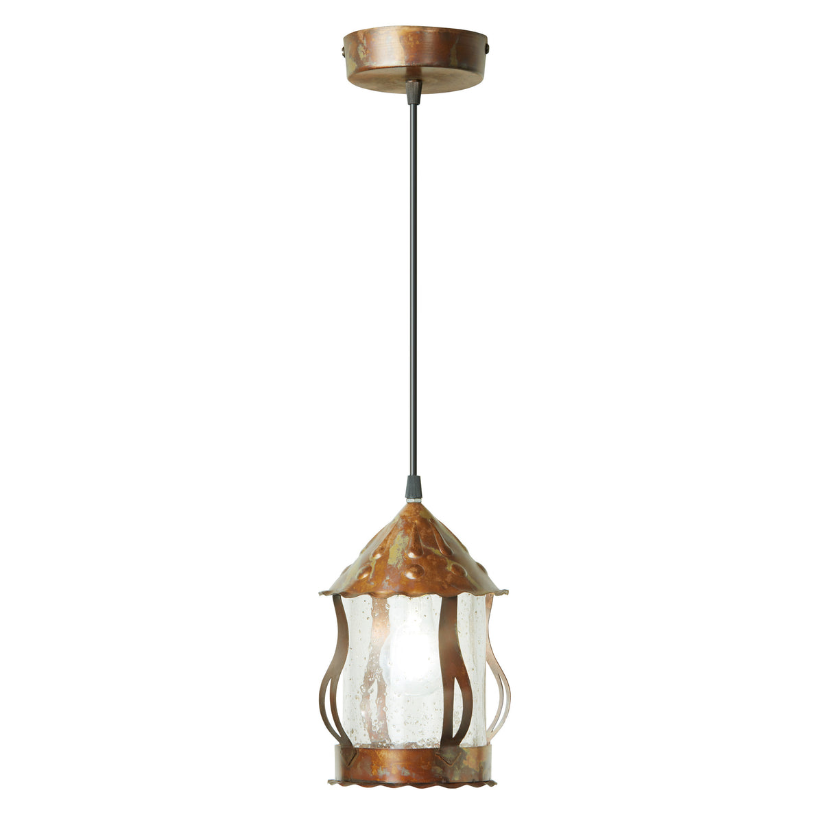 River of Goods 6.25" W 1-Light Cormac Metal and Glass Pendant