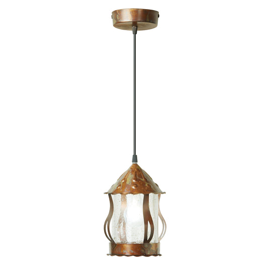 River of Goods 6.25" W 1-Light Cormac Metal and Glass Pendant