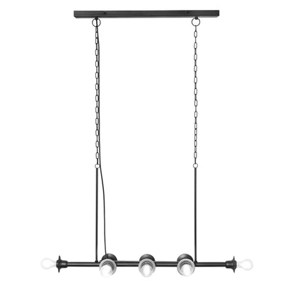 River of Goods 48" L 8-Light Mariko Black Metal Industrial Chandelier