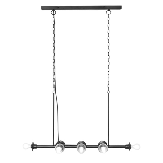 River of Goods 48" L 8-Light Mariko Black Metal Industrial Chandelier