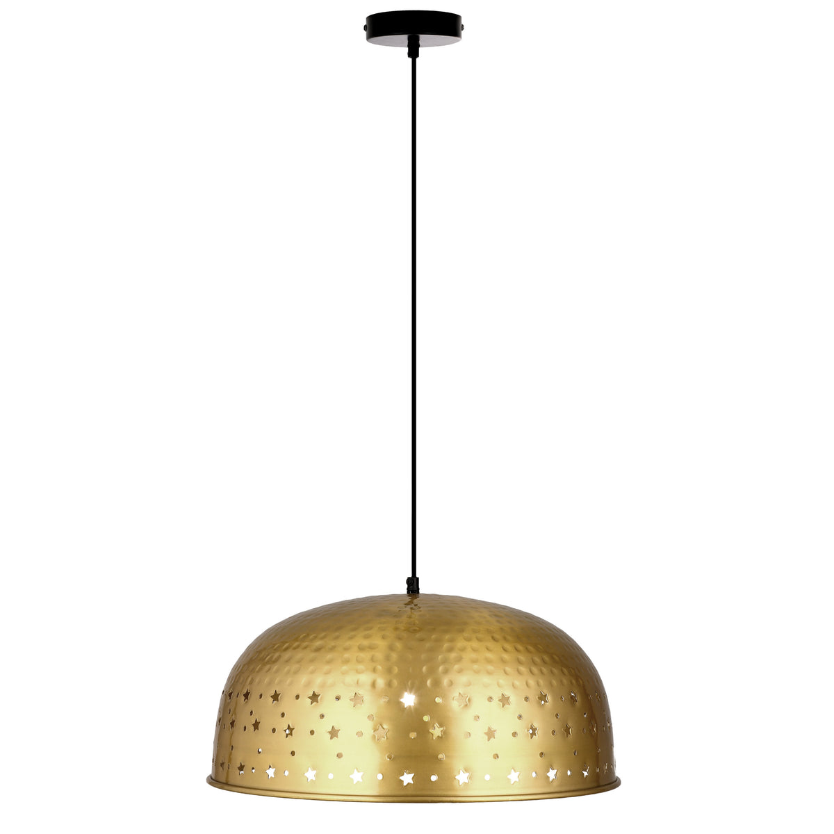 River of Goods Stevie 17.75"W Star-Shaped Cutout Gold Pendant Light