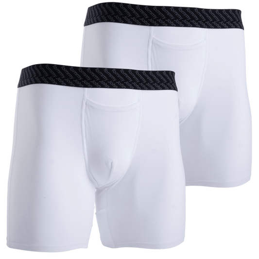 2-Pack: Tommy John 6" Cotton Basics Boxer Brief (White Small)