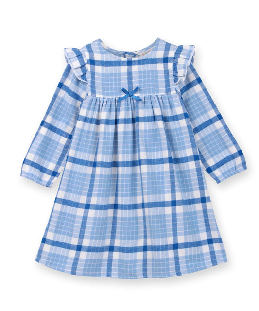 Beebay Shoulder frill check dress Blue