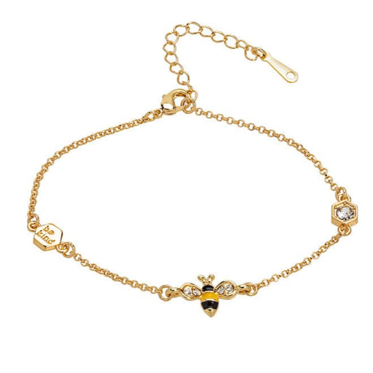 Clear Swarovski Crystal Bracelet – Bee Kind Bracelet Gold Plated Swarovski callura By callura
