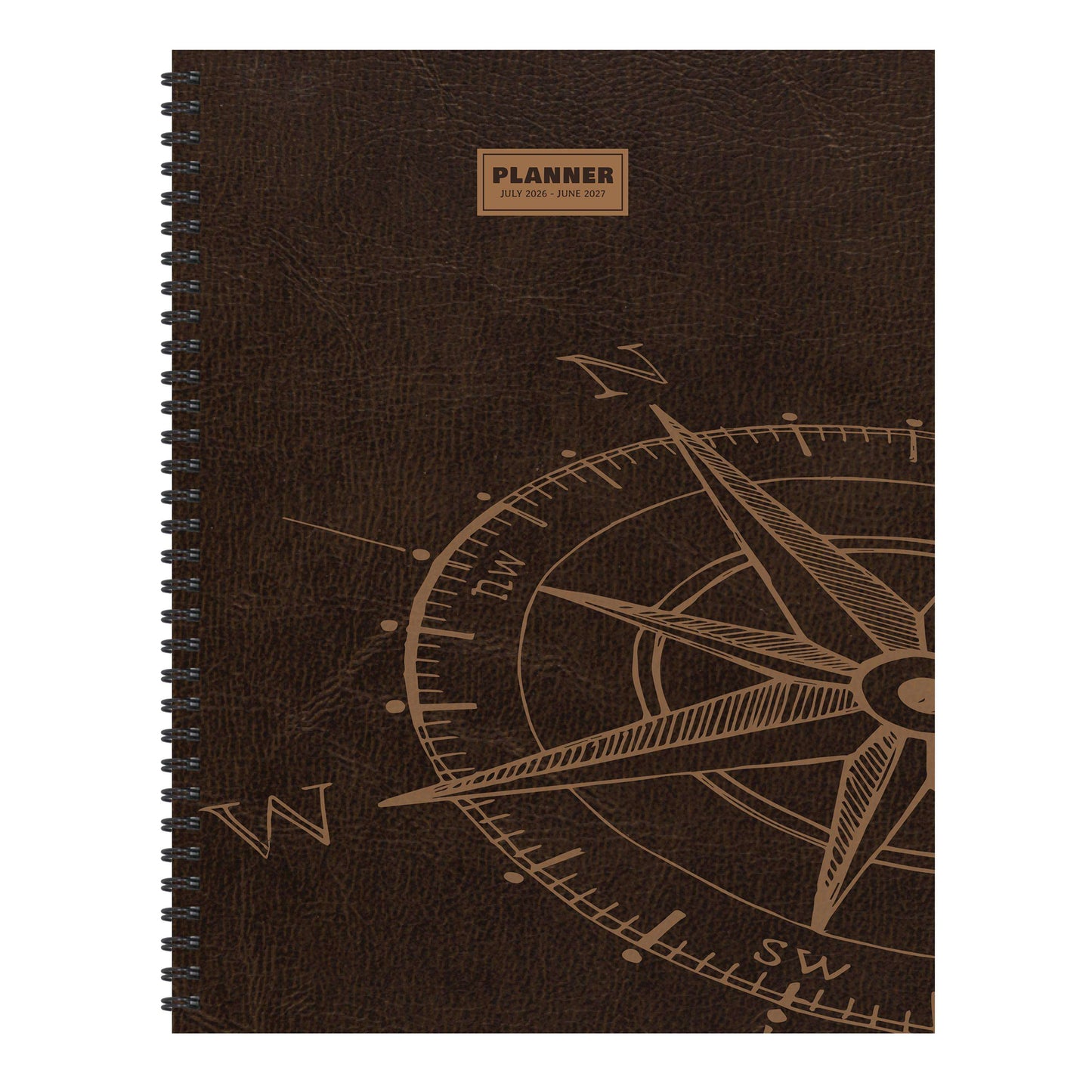July 2026 - June 2027 Leather Compass Weekly Monthly Planner