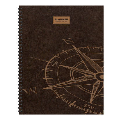 July 2026 - June 2027 Leather Compass Weekly Monthly Planner
