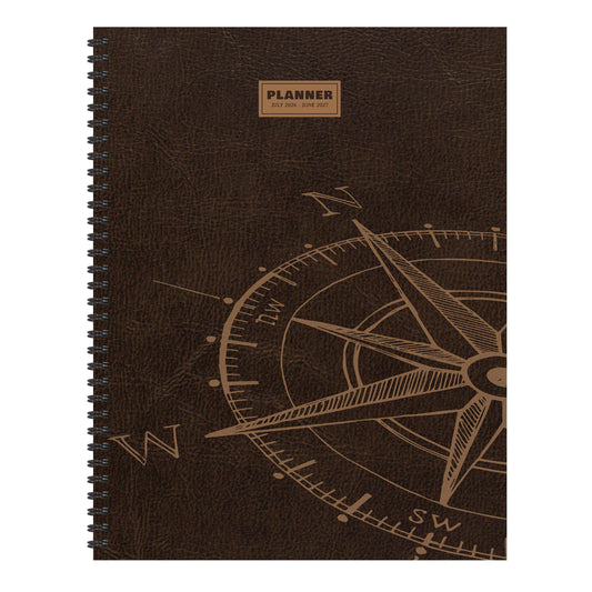 July 2026 - June 2027 Leather Compass Weekly Monthly Planner